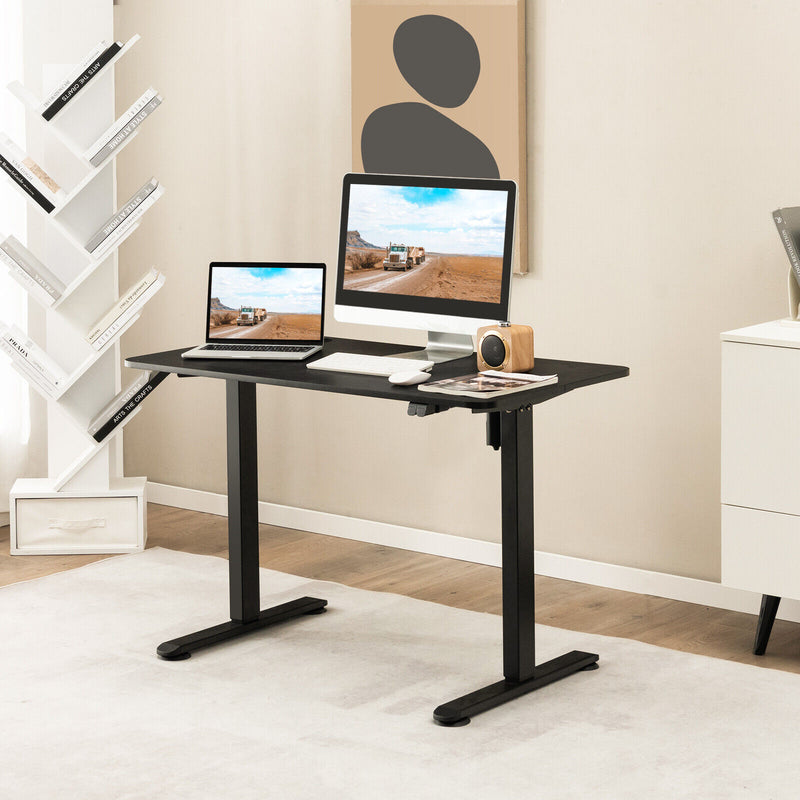 Electric Standing Desk Adjustable Stand up Computer Desk Anti-collision-Black