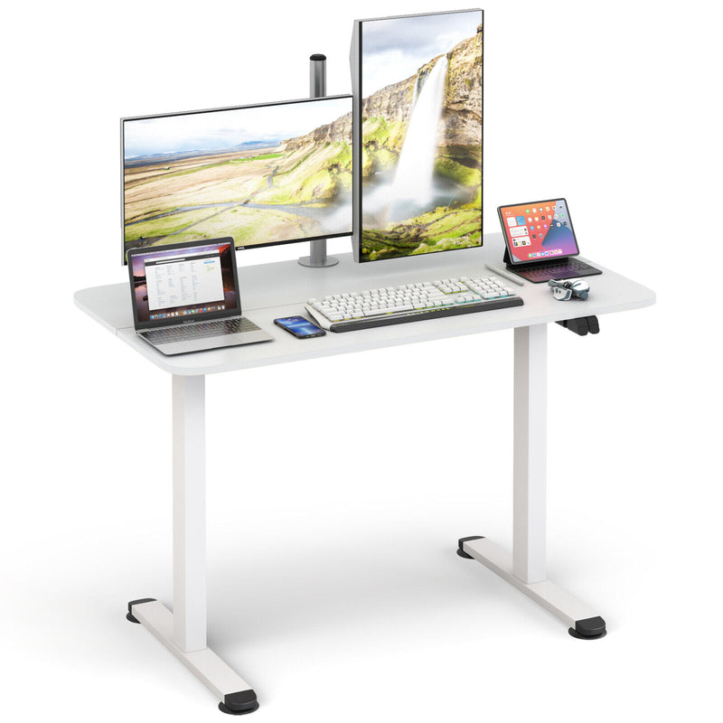 Electric Standing Desk Adjustable Stand up Computer Desk Anti-collision-White