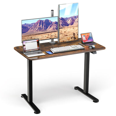 Electric Standing Desk Adjustable Stand up Computer Desk Anti-collision-Rustic Brown