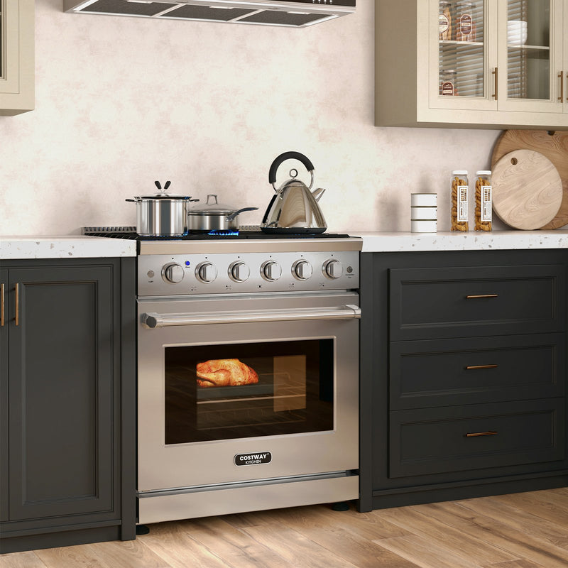 30 Inches 120V Natural Gas Range with 5 Burners Cooktop