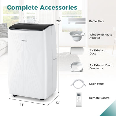 12000 BTU Portable Air Conditioner with Heat and Smart WiFi