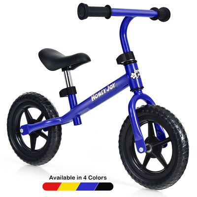 Kids No Pedal Balance Bike with Adjustable Handlebar and Seat-Blue