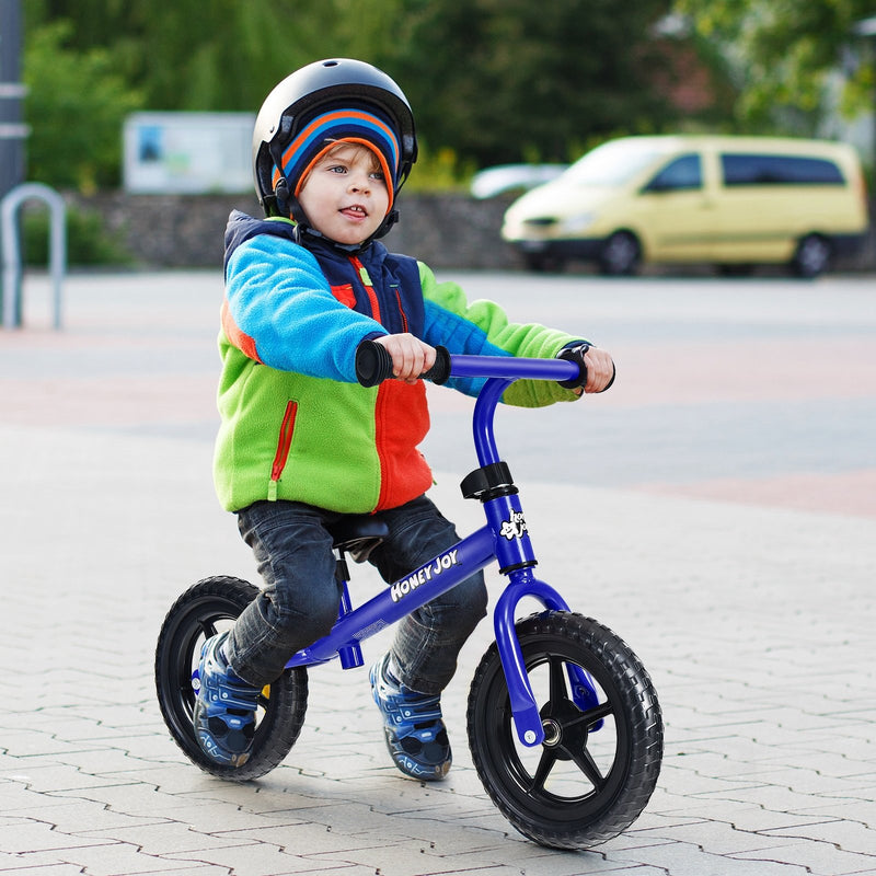 Kids No Pedal Balance Bike with Adjustable Handlebar and Seat-Blue