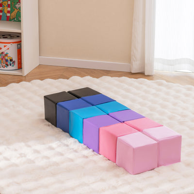 12 Pieces Soft Foam Building Blocks Climbing Foam Cubes Set for Kids