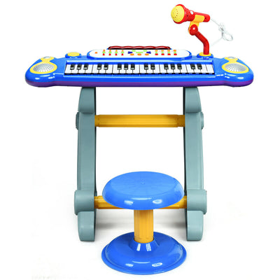 37 Key Electronic Keyboard Kids Toy Piano-Blue