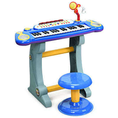 37 Key Electronic Keyboard Kids Toy Piano-Blue