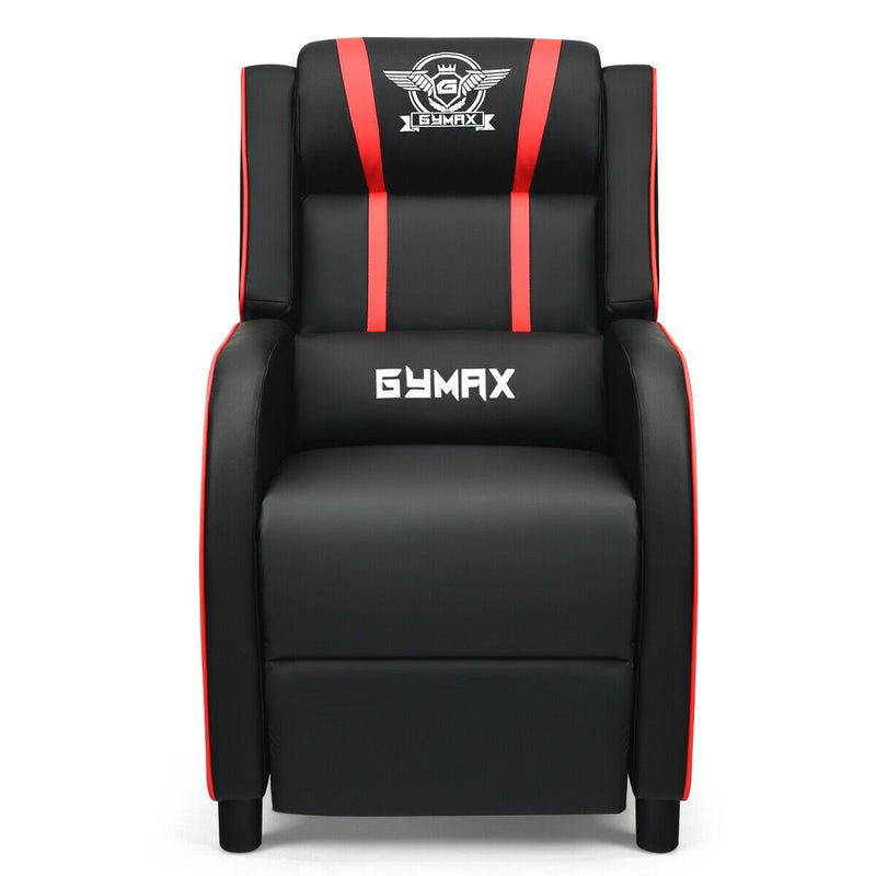 Massage Racing Gaming Single Recliner Chair-Red