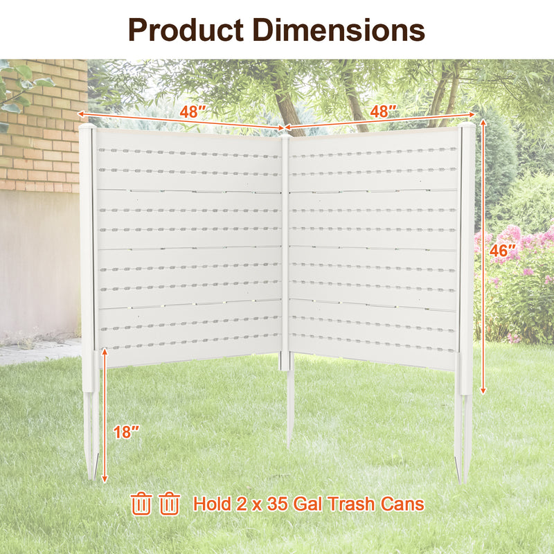 Outdoor Privacy Fence Screen with 5 Ground Stakes for Garden Yard Patio-White