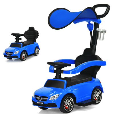 3-in-1 Mercedes Benz Ride-on Toddler Sliding Car-Blue