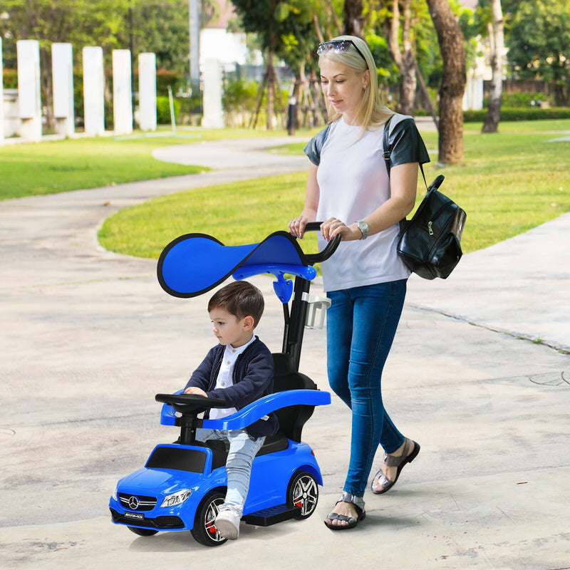 3-in-1 Mercedes Benz Ride-on Toddler Sliding Car-Blue