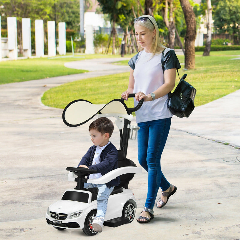 3-in-1 Mercedes Benz Ride-on Toddler Sliding Car-White