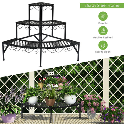 3 Tier Metal Corner Plant Display Rack