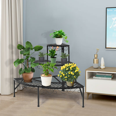 3 Tier Metal Corner Plant Display Rack