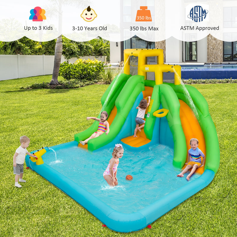 Kids Inflatable Water Park Bounce House with 480W Blower