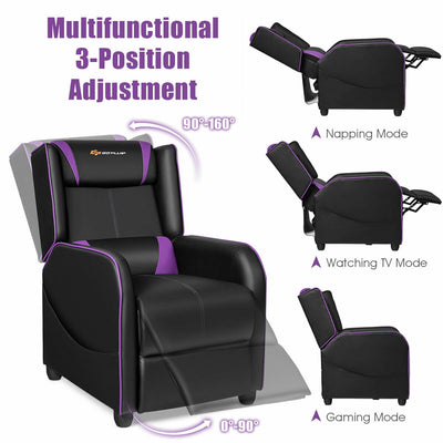 Home Massage Gaming Recliner Chair-Purple