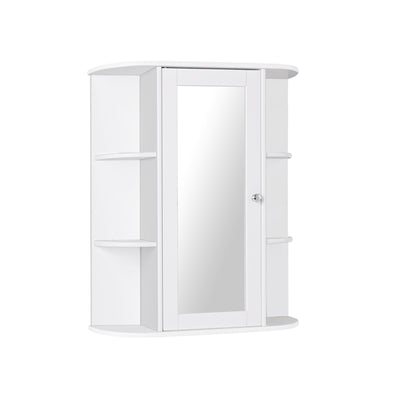 Bathroom Cabinet Single Door Shelves Wall Mount Cabinet-White