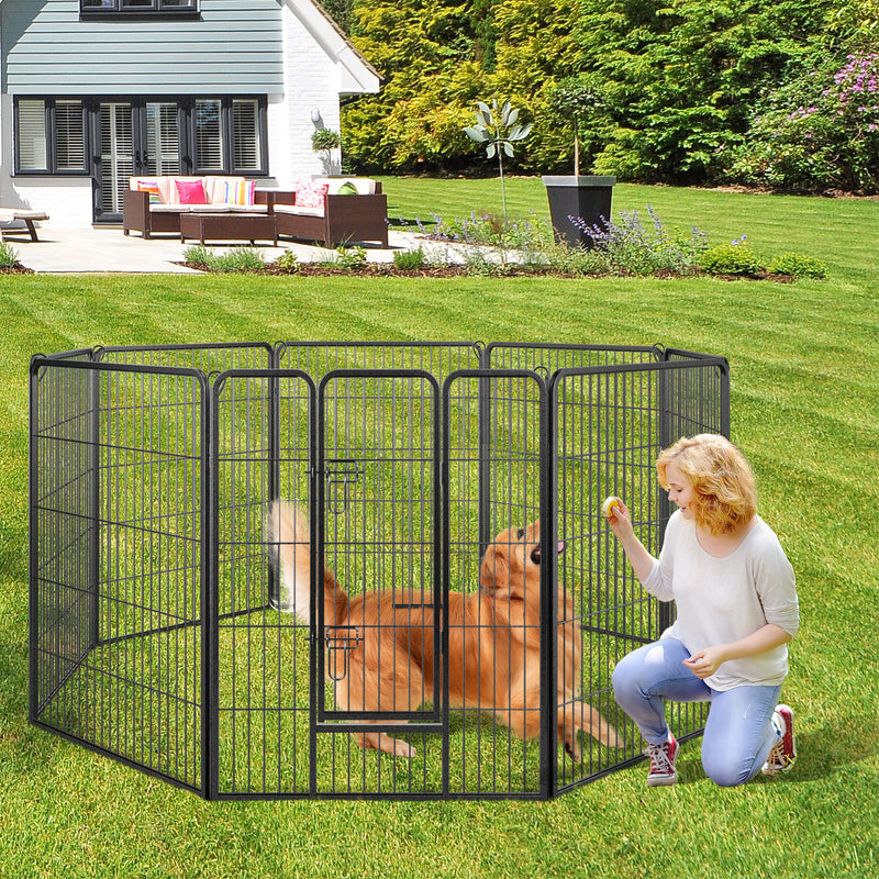 8 Panel 40 Inch Height Pet Fence Indoor Outdoor-40 inches