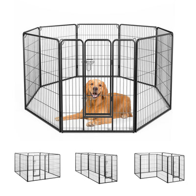 8 Panel 40 Inch Height Pet Fence Indoor Outdoor-40 inches