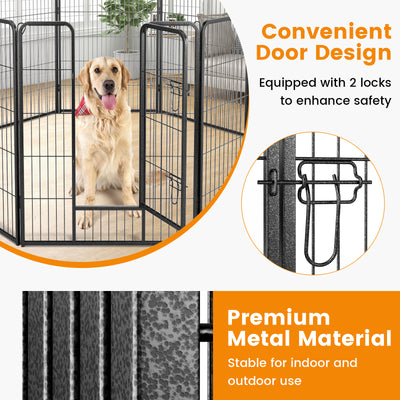 8 Panel 40 Inch Height Pet Fence Indoor Outdoor-40 inches