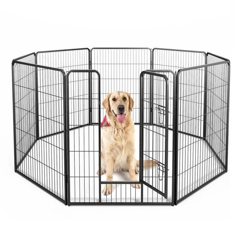 8 Panel 40 Inch Height Pet Fence Indoor Outdoor-40 inches