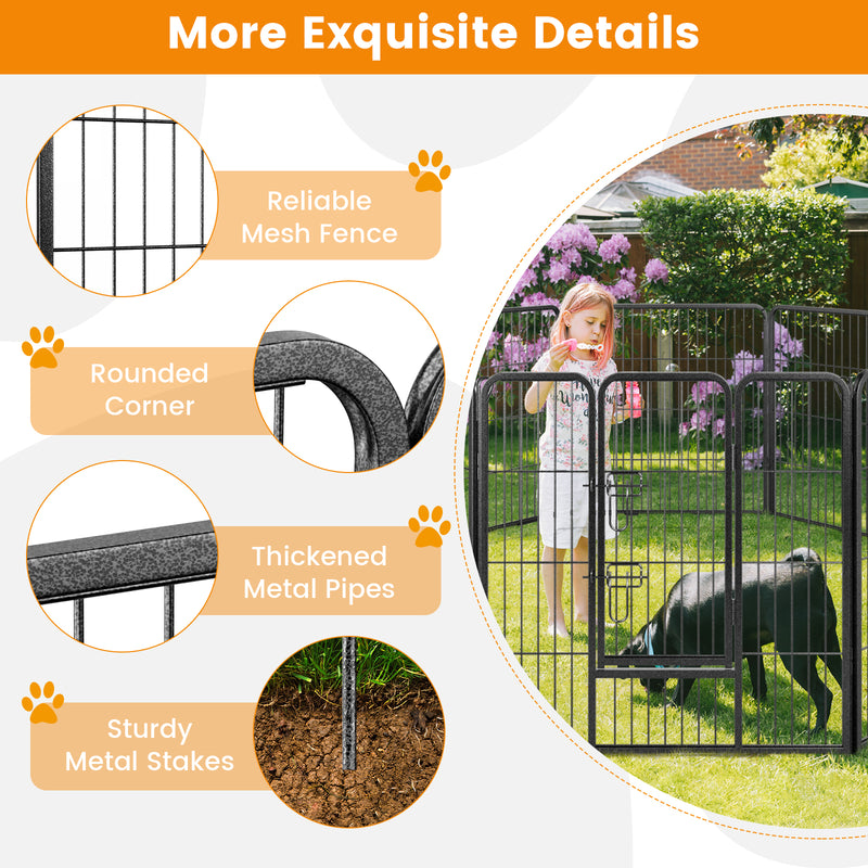 8 Panel 32 Inch Height Pet Fence Indoor Outdoor-32 inches