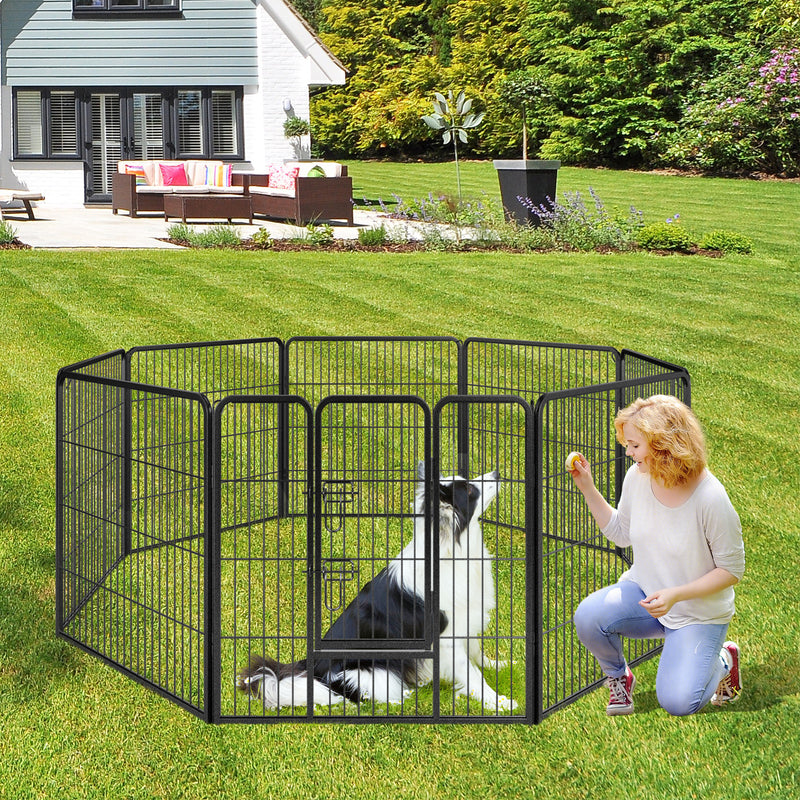 8 Panel 32 Inch Height Pet Fence Indoor Outdoor-32 inches