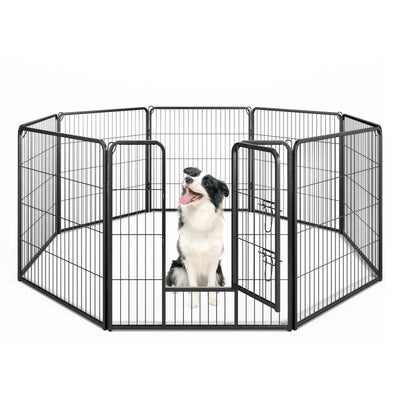 8 Panel 32 Inch Height Pet Fence Indoor Outdoor-32 inches