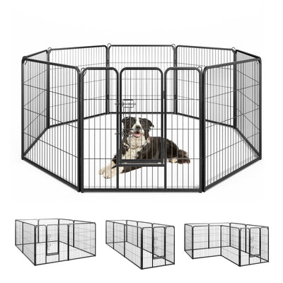 8 Panel 32 Inch Height Pet Fence Indoor Outdoor-32 inches