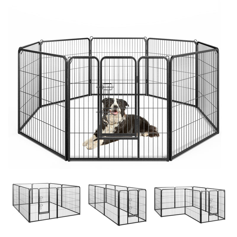 8 Panel 32 Inch Height Pet Fence Indoor Outdoor-32 inches