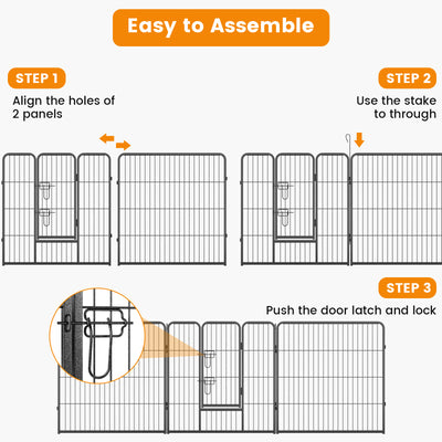 8 Panel 32 Inch Height Pet Fence Indoor Outdoor-32 inches