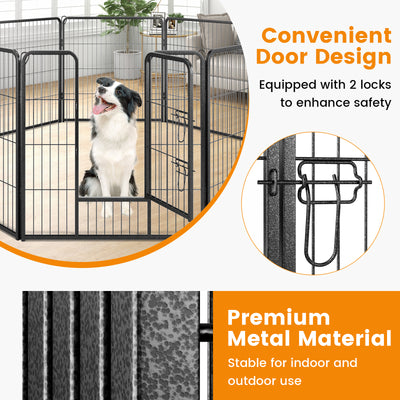 8 Panel 32 Inch Height Pet Fence Indoor Outdoor-32 inches