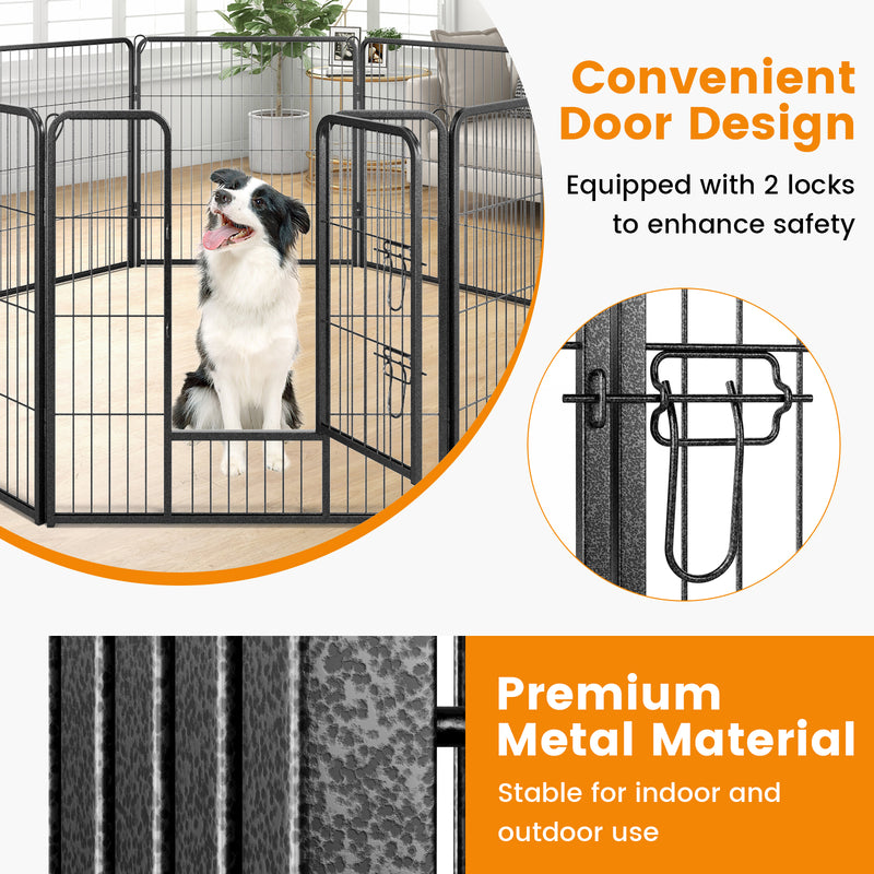 8 Panel 32 Inch Height Pet Fence Indoor Outdoor-32 inches