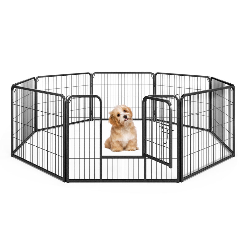 8 Panel 24 Inch Height Pet Fence Indoor Outdoor-24 inch