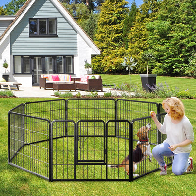 8 Panel 24 Inch Height Pet Fence Indoor Outdoor-24 inch