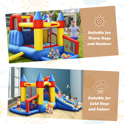 Inflatable Bounce House with Basketball Rim and 780W Blower