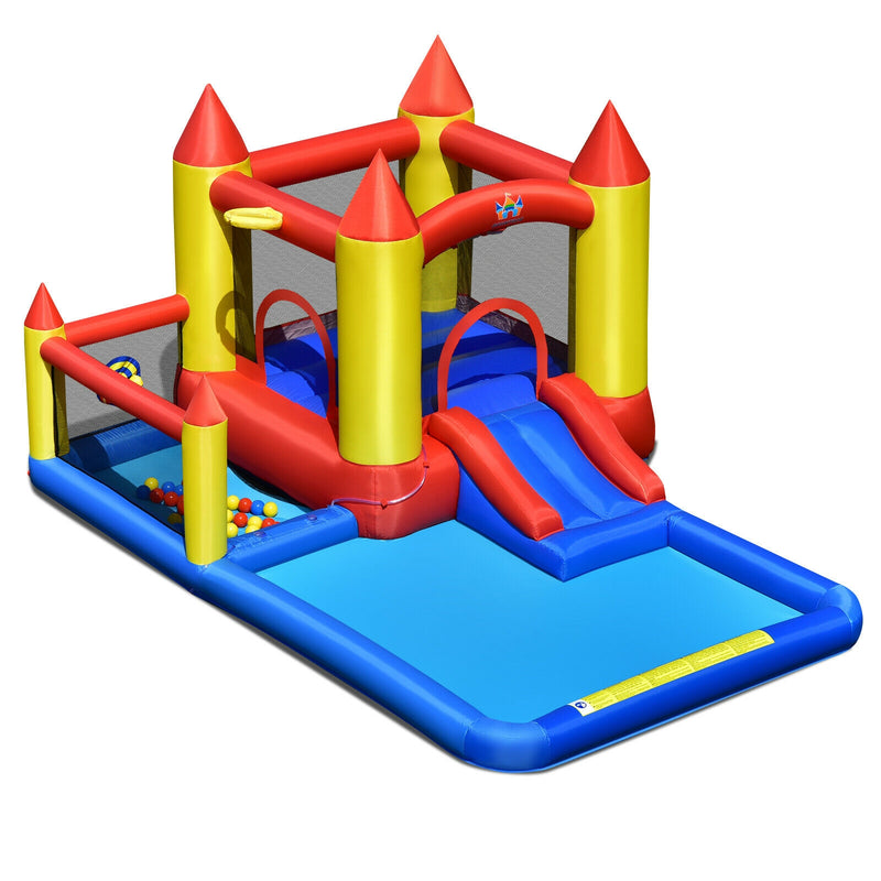 Inflatable Water Slide Castle Kids Bounce House with 480W Blower