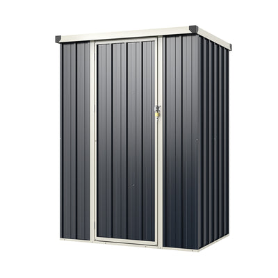 4 x 3 FT Metal Outdoor Storage Shed with Lockable Door-Gray