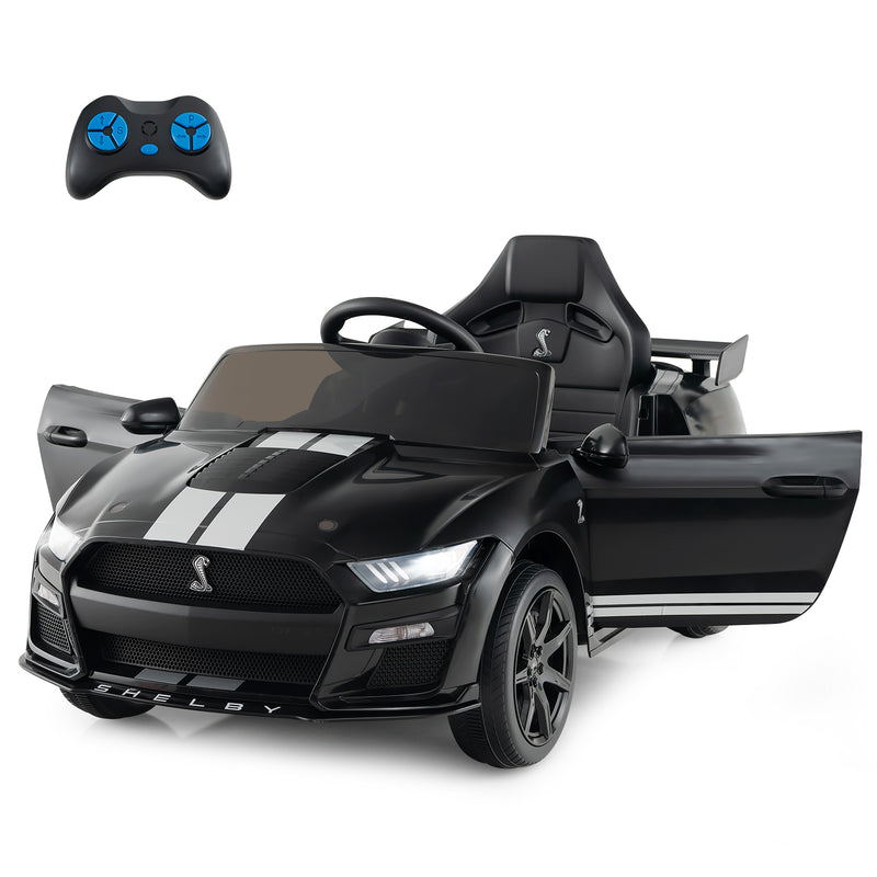 12V Licensed Ford Mustang Shelby GT500 Kids Ride on Car with Remote Control for Kids Aged 3-8-Black