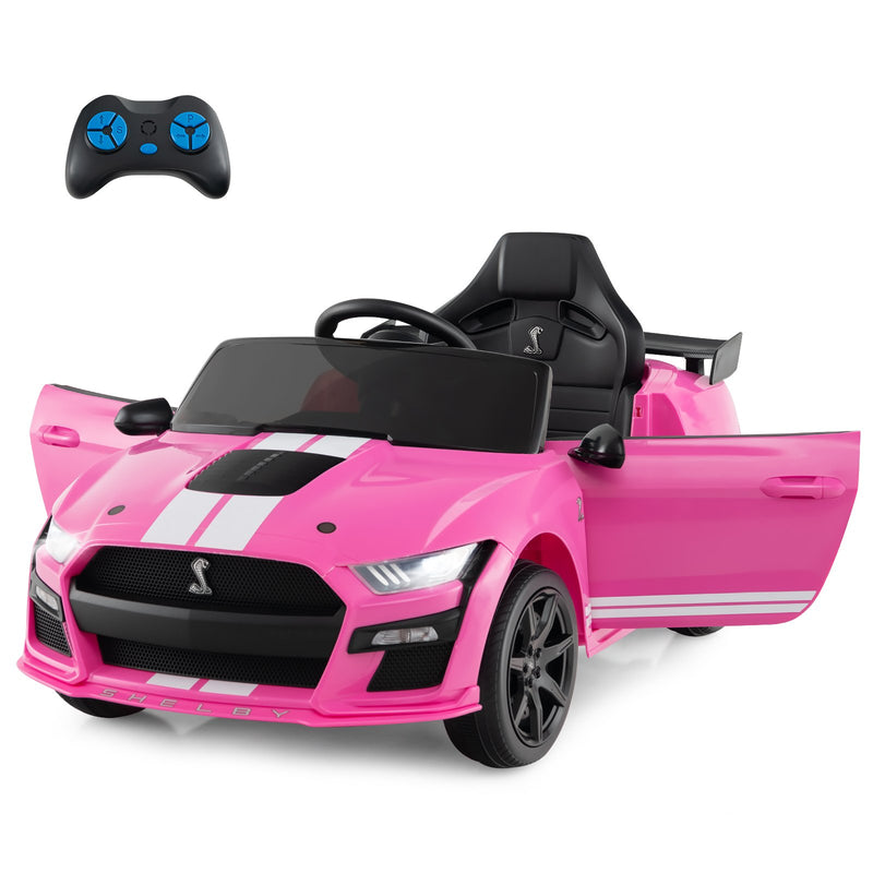 12V Licensed Ford Mustang Shelby GT500 Kids Ride on Car with Remote Control for Kids Aged 3-8-Pink