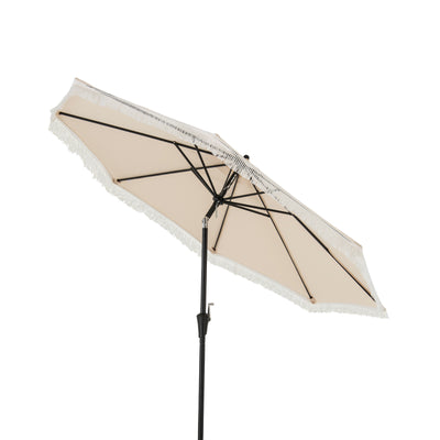 9 FT Patio Umbrella with Sun-Protective Canopy for Patio Garden Pool-Beige