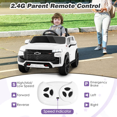 12V Kids Ride on Car with 2.4G Remote Control-White