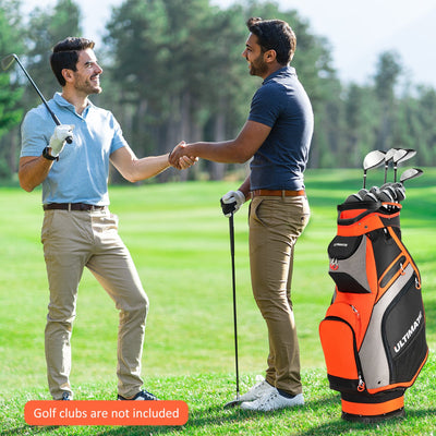 10.5 Inch Golf Stand Bag with 14 Way Dividers and 7 Zippered Pockets-Orange