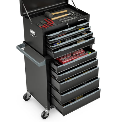 Rolling Steel Tool Chest with Hanging Holes and Central Keyed Locking System for Garage & Repair Shop