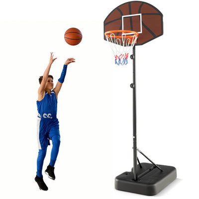 Basketball Hoop 5.6-6.5 FT Height Adjustable for Kids with Shatterproof Backboard