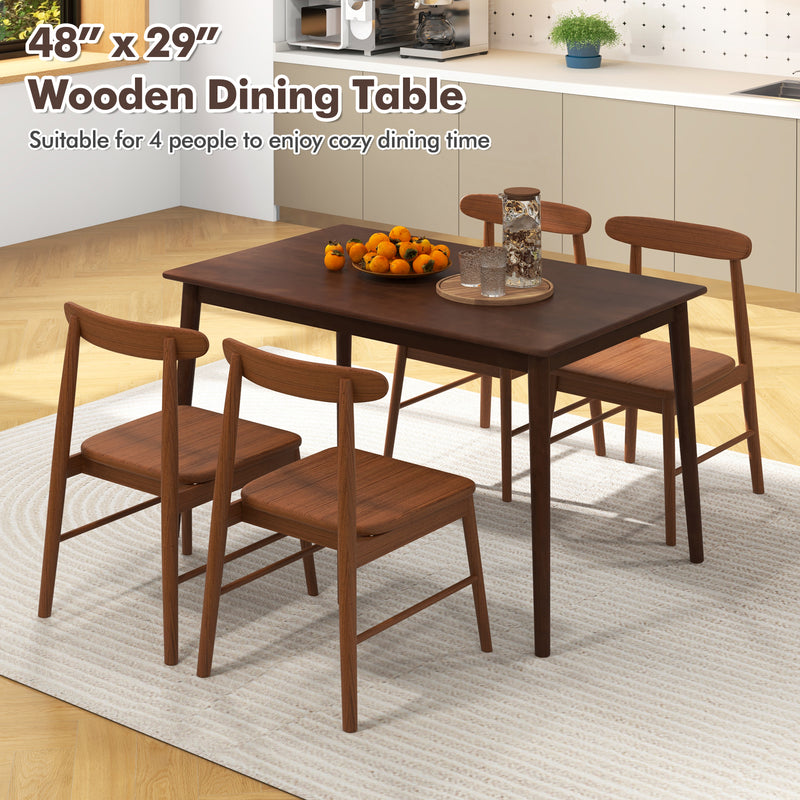 48 Inches Wooden Dining Table for 4 People-Brown