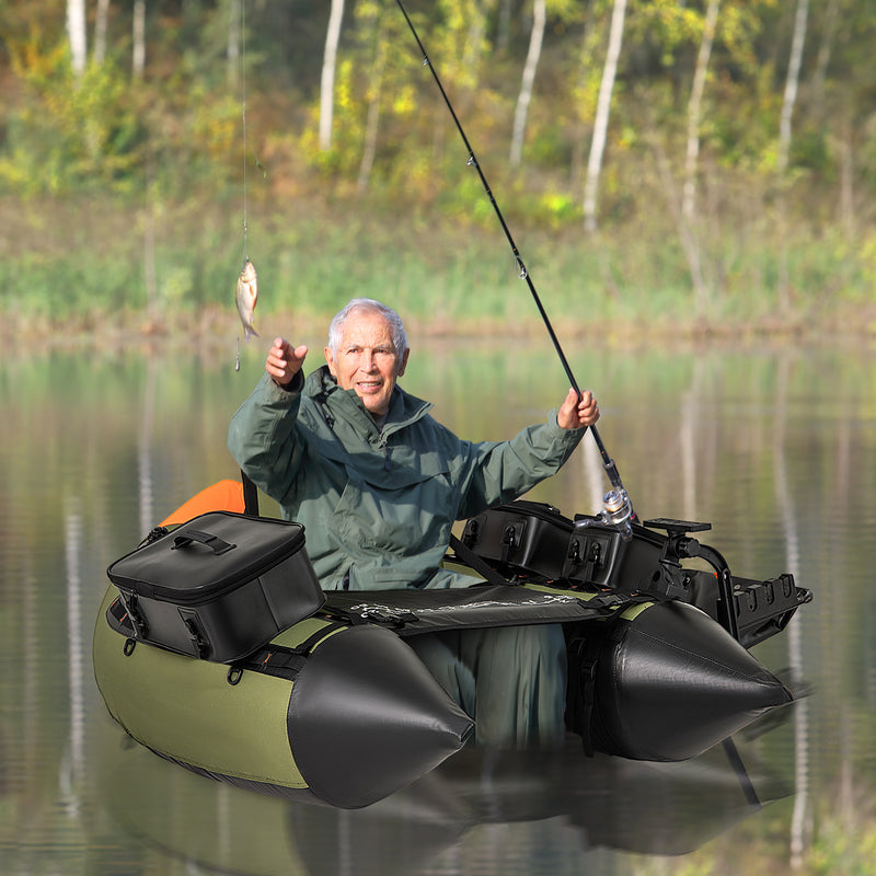 Portable Fishing Boat with 3 Detachable Storage Boxes-Green