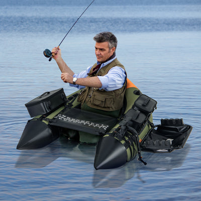 Portable Fishing Boat with 3 Detachable Storage Boxes-Green