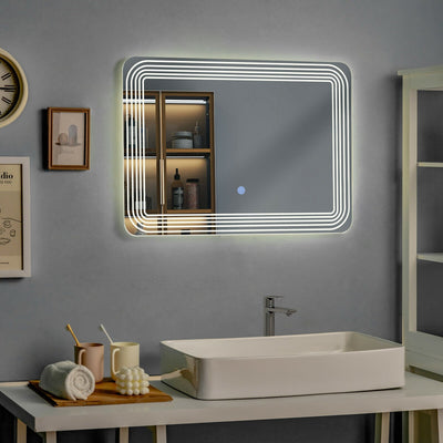 LED Bathroom Vanity Wall-Mount Mirror with Touch Button