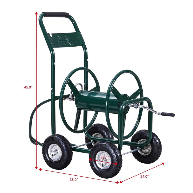 300 Feet Garden Yard Water Planting Hose Reel Cart