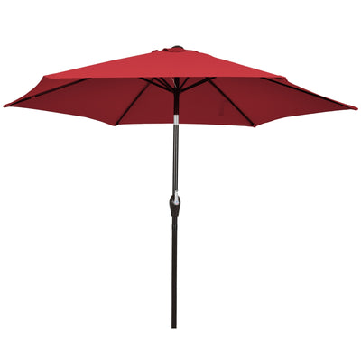 10 Feet Outdoor Patio Umbrella with Tilt Adjustment and Crank-Burgundy